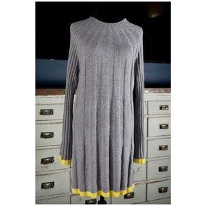 Gray and Yellow Knit Dress